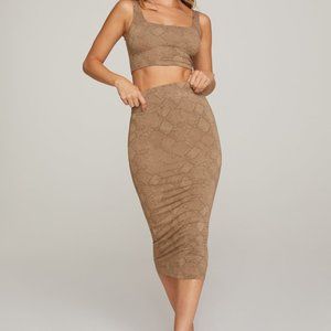 Good American Snake Print Midi Pencil Skirt NWT